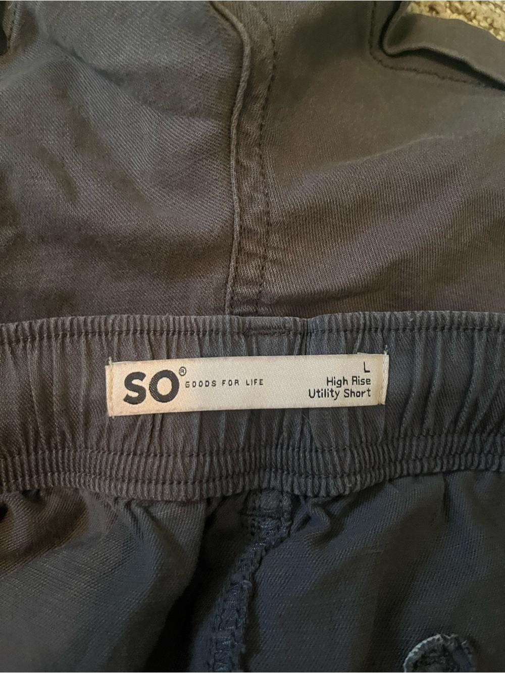 SO Grey Drawstring Shorts with White Rope - Picture 2 of 3